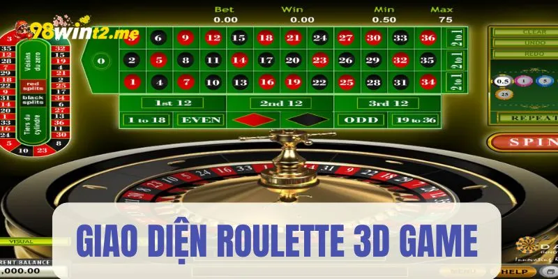 Giao diện game Roulette 3D đơn giản nên dễ sử dụng